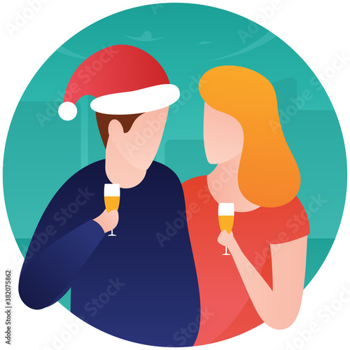 
Flat illustration of couples flat icon design 
