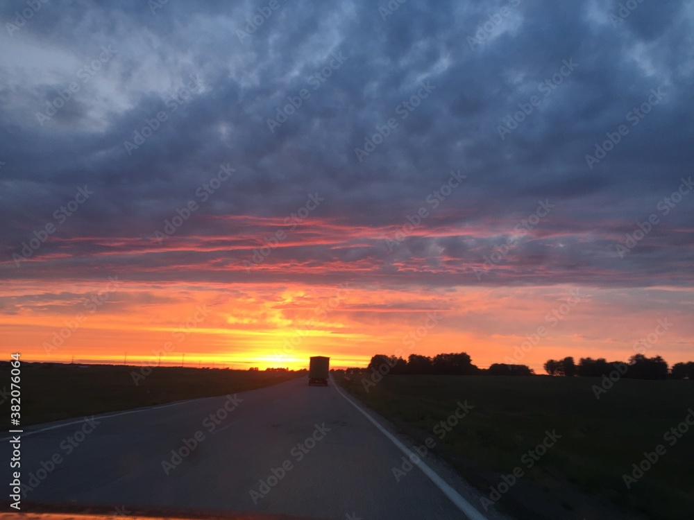 sunset on the road sunset on the road