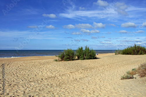 Castilla beach from the access to Cuesta Maneli, an area known as Playa de Cuesta Maneli, a rustic beach around the Doñana Natural Park