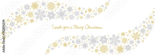 雪の結晶　曲線状のクリスマス装飾