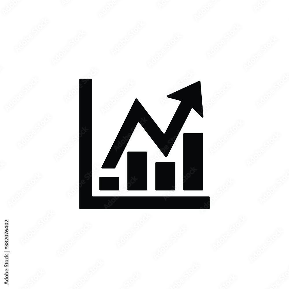 Upping graph icon vector isolated on white, logo sign and symbol. Upping graph icon vector isolated on white, logo sign and symbol.