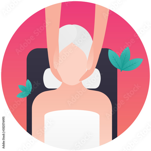 
Spa and salon services, face massage illustration 
