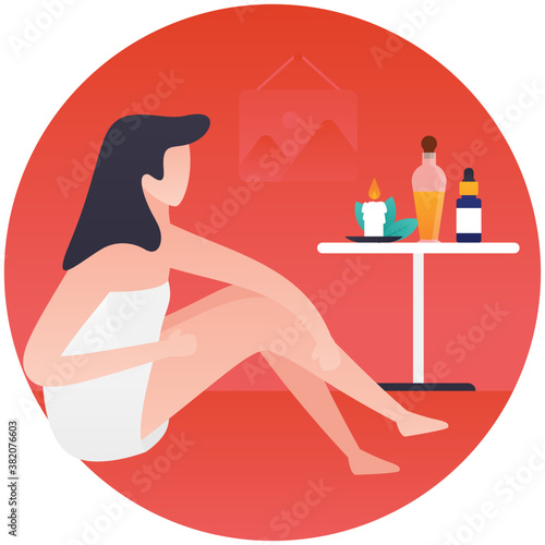 
Spa services, body massage illustration 
