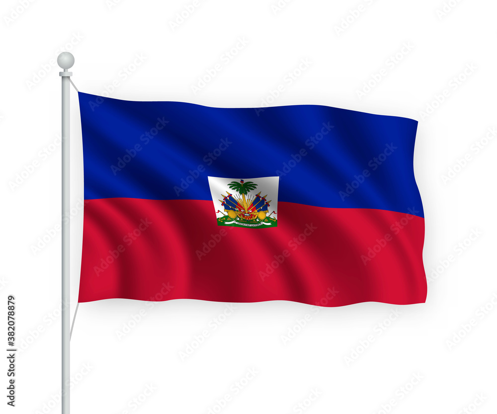 3d waving flag Haiti Isolated on white background. 3d waving flag Haiti Isolated on white background.