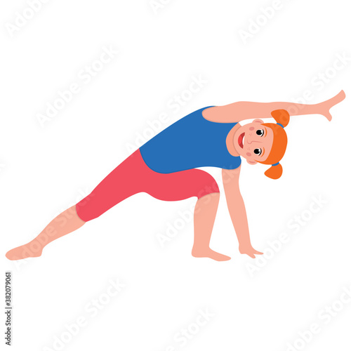 
Triangle yoga pose flat icon design 
