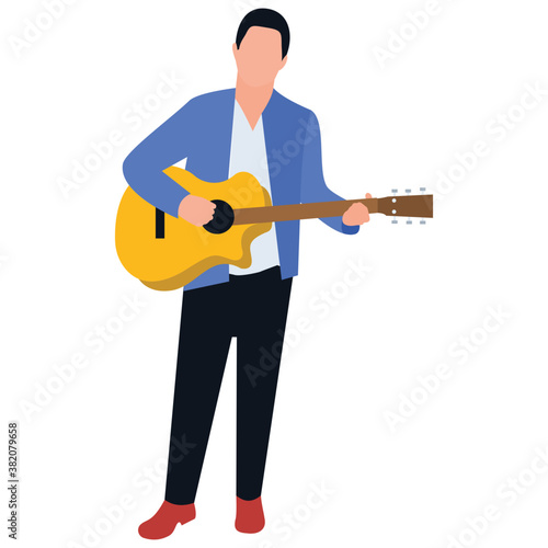
Guitarist flat icon design
