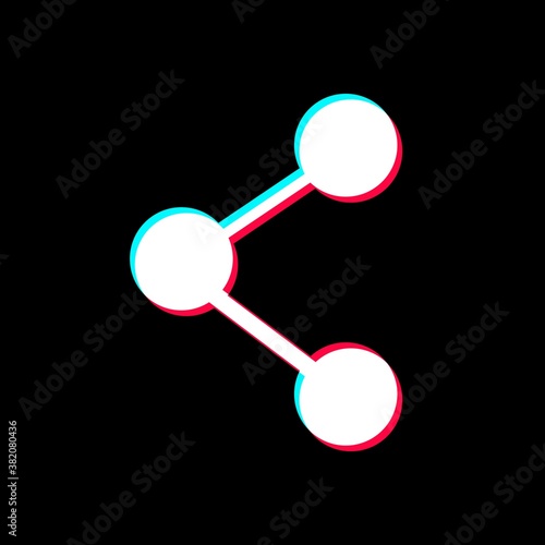 Vector line share, network icon suitable on black background,Social media modern design button