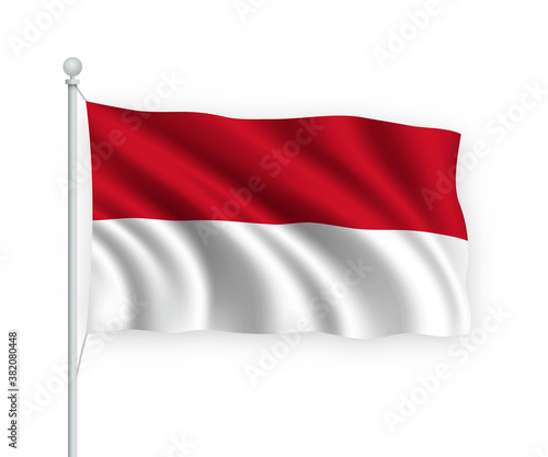 3d waving flag Monaco Isolated on white background. Free Download 3d waving flag Monaco Isolated on white background. - GFXLoad