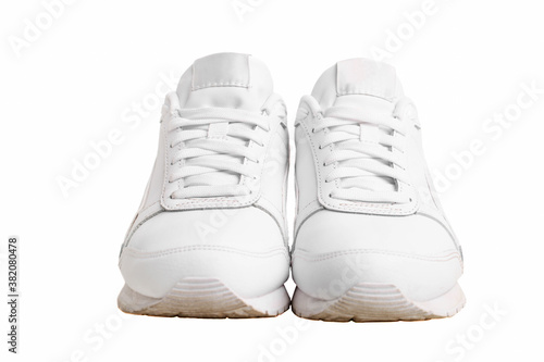 Women's leather white sneakers