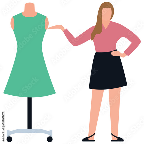 
Shopping girl flat icon design, leisure time 
