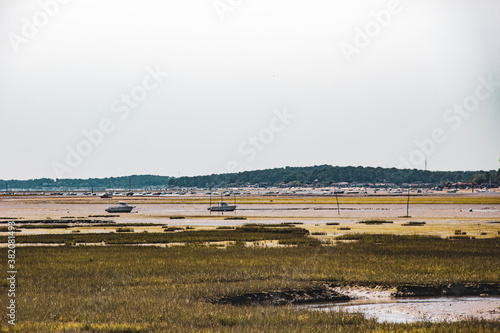 dry sea during low tide at Andernos-les-bains