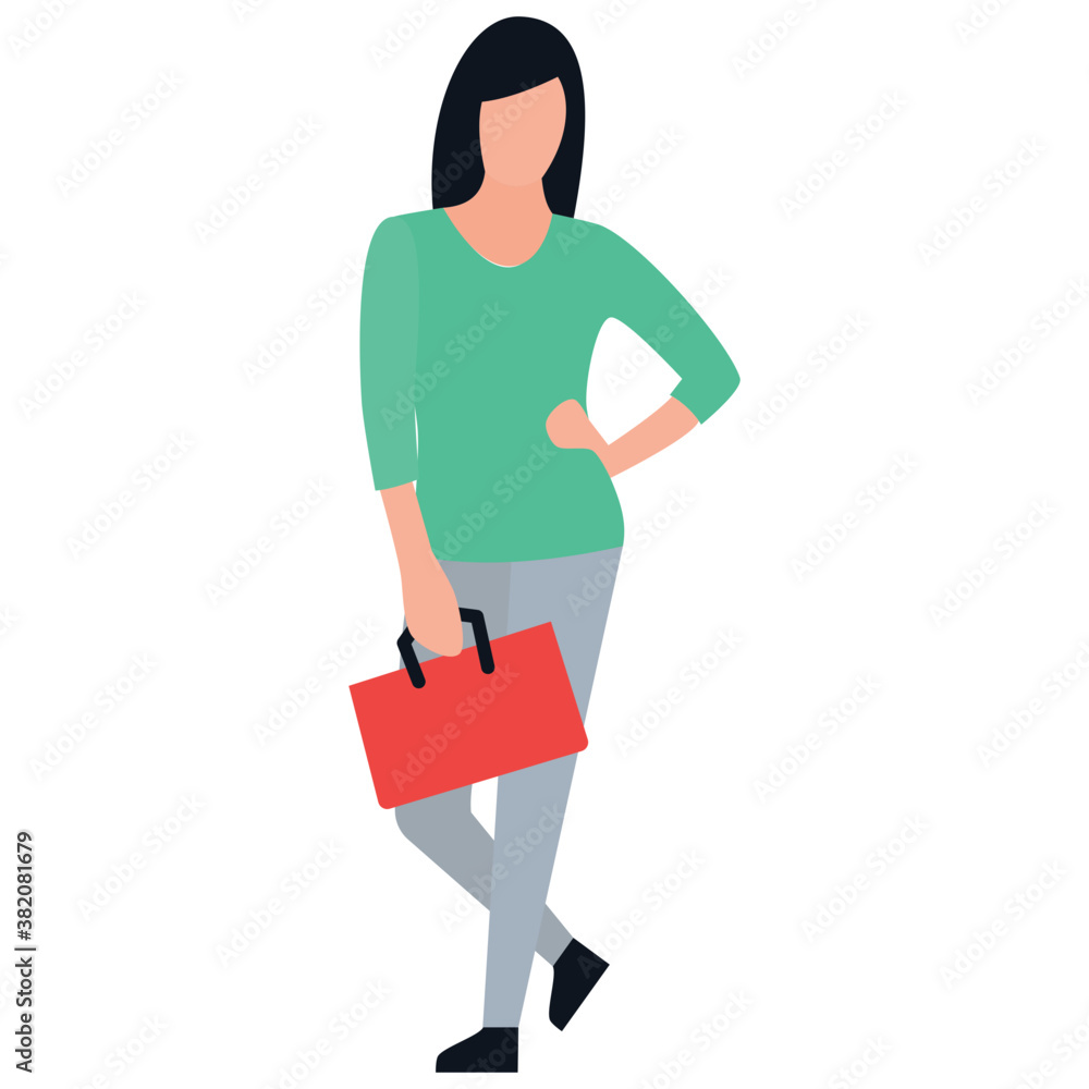 Shopping girl flat icon design, leisure time
Shopping girl flat icon design, leisure time