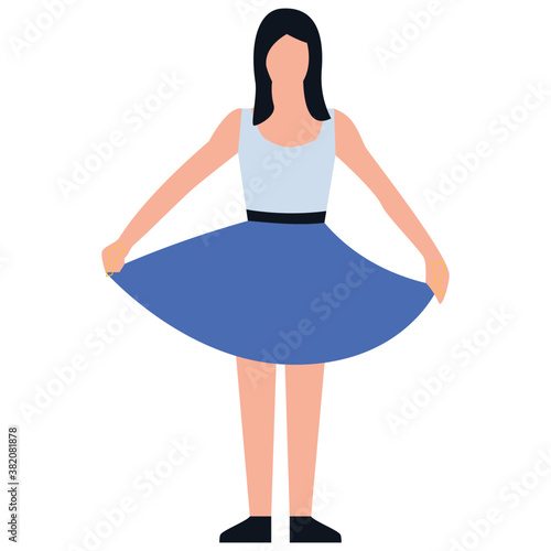 
Shopping girl flat icon design, leisure time 
