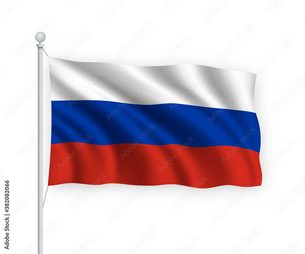 3d waving flag Russia Isolated on white background. 3d waving flag Russia Isolated on white background.