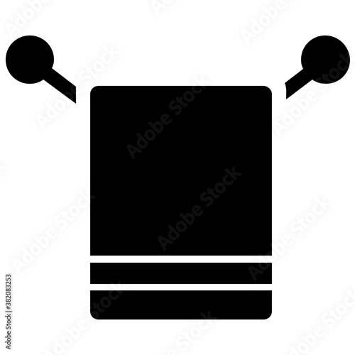 
A hanging towel for cleaning or wiping water 
