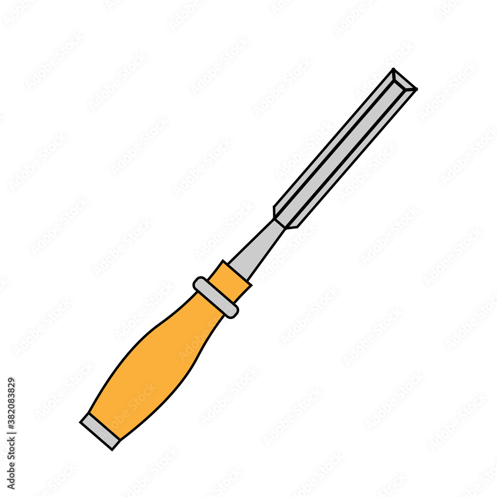 Simple illustration of chisel Concept of work tools for design Simple illustration of chisel Concept of work tools for design
