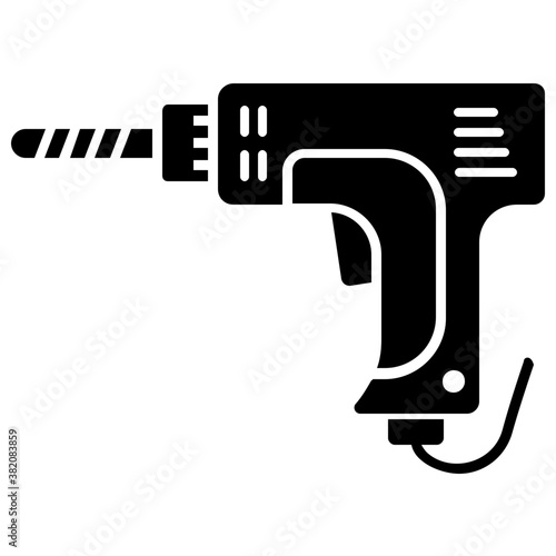 
A power drill to make a hole in wall 
