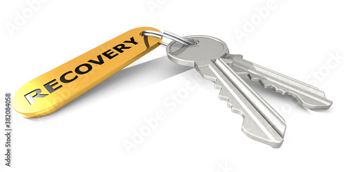 Recovery label attached to the keys