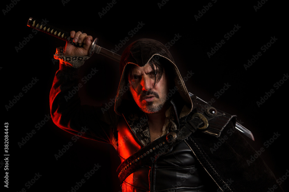 Angry man with katana. Angry man with katana.