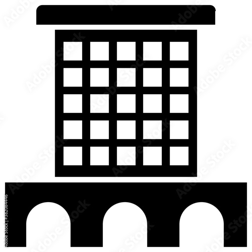 
A square shaped building in rome palazzo della civita or square colosseum 
