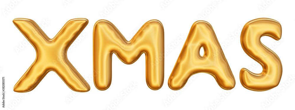 Gold xmas balloon isolated on white background 3d render Gold xmas balloon isolated on white background 3d render