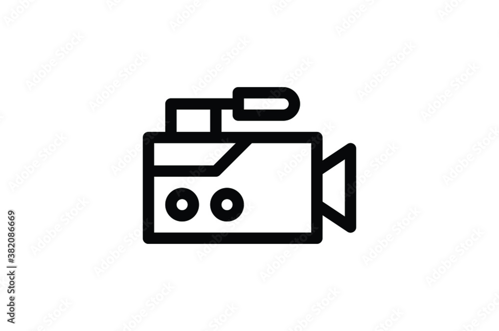 School Outline Icon - Video Camera School Outline Icon - Video Camera