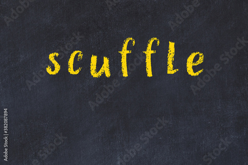 Canvastavla Black chalkboard with inscription scuffle on in