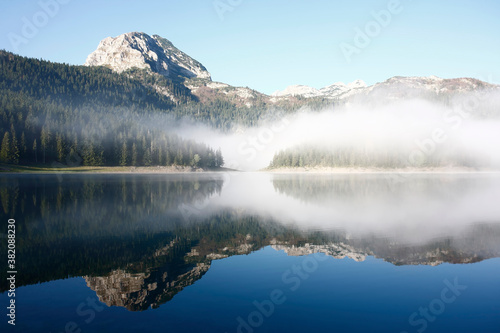 Beautiful lake in mountain. Mountain landscape.