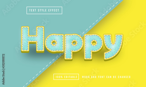 Happy leather cloth Text effect editable premium free download