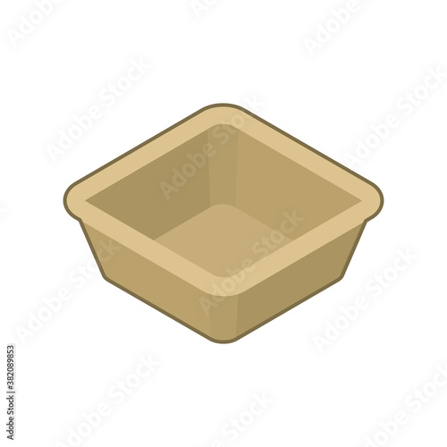Empty take-out containers. Isometric colorful illustration.(テイクアウト用　フートパック)
