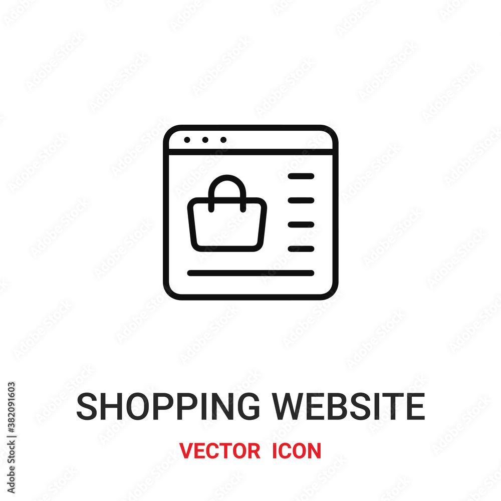 shopping website icon vector symbol. shopping website symbol icon vector for your design. Modern outline icon for your website and mobile app design. shopping website icon vector symbol. shopping website symbol icon vector for your design. Modern outline icon for your website and mobile app design.