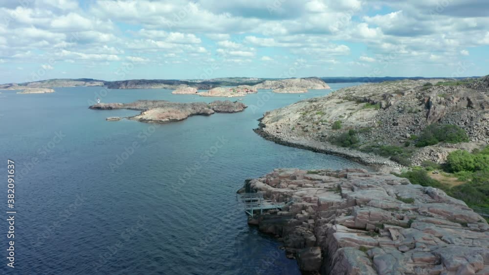 West Sweden coastline archipelago with granite rocks and rocky stone ...