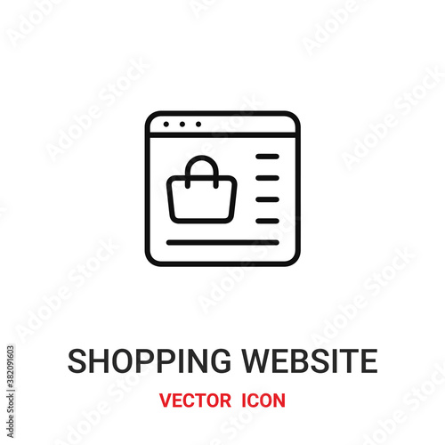 shopping website icon vector symbol. shopping website symbol icon vector for your design. Modern outline icon for your website and mobile app design.