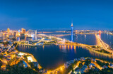 Aerial photography of night scene of Macao, China
