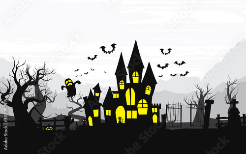 Happy halloween background, Halloween vector illustration. 