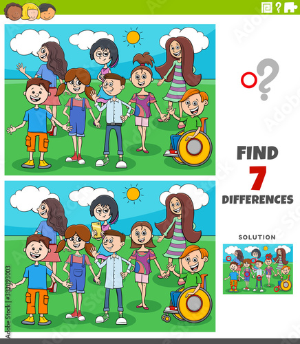 differences educational game with children and teens
