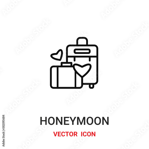 Honeymoon vector icon . Modern, simple flat vector illustration for website or mobile app. Travel symbol, logo illustration. Pixel perfect vector graphics	