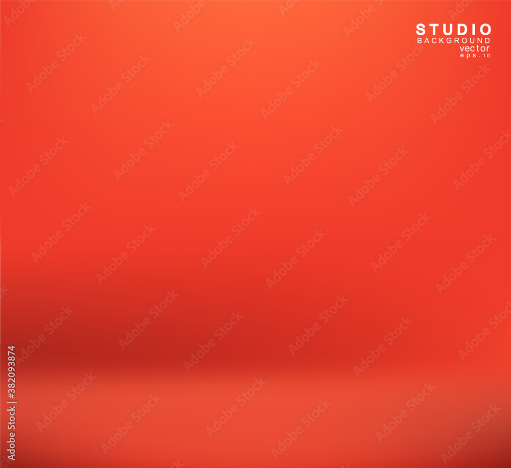 Empty orange color studio room luxury background. Abstract gradi