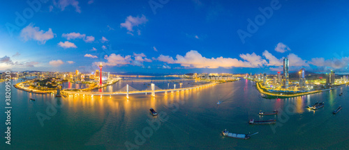 Aerial photography of night scene of Macao, China © Weiming
