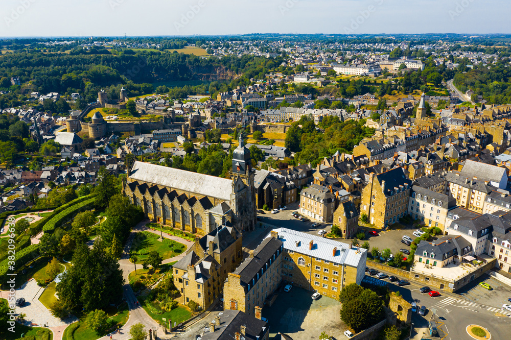 Scenic view of the Fougeres castle. City of Fougeres. Brittany. France