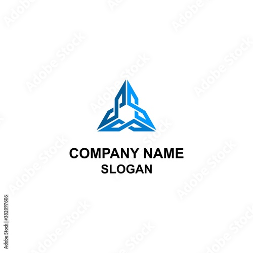 Triple infinity logo, 3 infinity symbol forming a triangle, this logo can also be read as triple S in triangle shape.