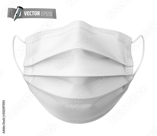 Masque chirurgical vectoriel sur fond blanc