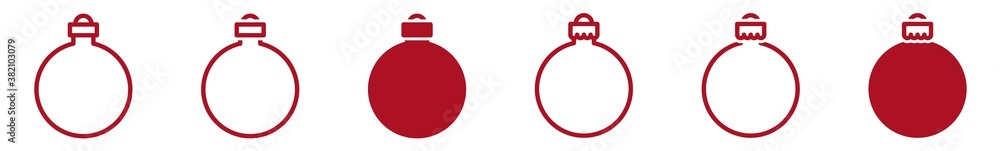 Christmas Balls Icon Red | Fir Tree Ball Illustration | Advent Symbol | Xmas Logo | December Decoration Sign | Isolated | Variations Christmas Balls Icon Red | Fir Tree Ball Illustration | Advent Symbol | Xmas Logo | December Decoration Sign | Isolated | Variations