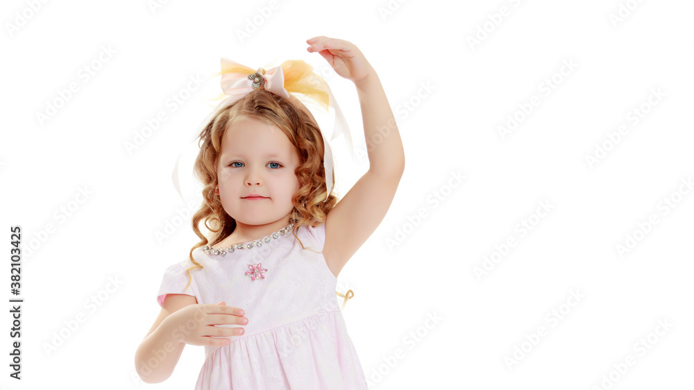 Portrait of a little girl close-up.Isolated on white background. Portrait of a little girl close-up.Isolated on white background.