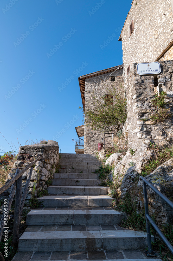 architecture of alleys, squares and buildings in the town of Miranda in the province of Terni