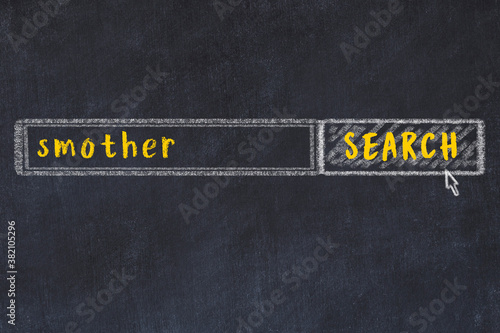 Valokuva Chalk sketch of browser window with search form and inscription smother