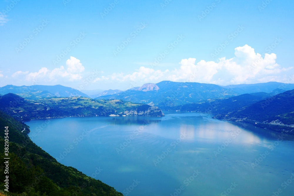 A magnificent view on Danube river, Kovilovo, Djerdap National Park, Serbia A magnificent view on Danube river, Kovilovo, Djerdap National Park, Serbia
