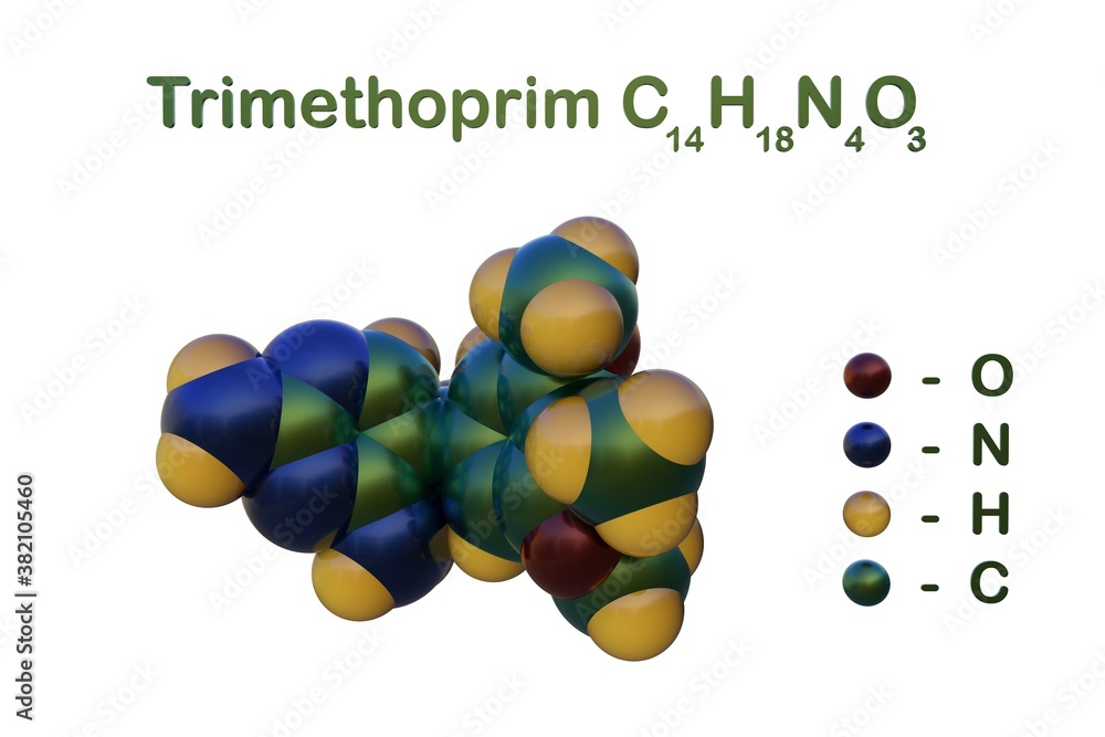 Structural chemical formula and spacefilling molecular model of