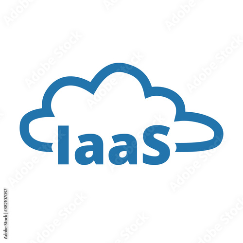 Infractructure as a service. IaaS technology icon, logo. Packaged software, decentralized application, cloud computing. Gear wheels. Application service. Vector illustration. photo