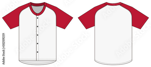 Jersey shortsleeve shirt (baseball uniform shirt) template vector illustration